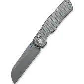 Kunwu Knives Chad - Stonewashed - Titanium kääntöveitsi, Diamond Texture