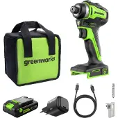 Greenworks Akkukäyttöinen iskuruuvinväännin ID3220A1; 24 V; 1x2,0 Ah akku