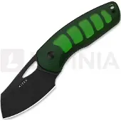 Kizer Cutlery Hornet 14C28N veitsi, Green Acrylic, Black PVD & Stonewash
