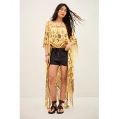 Ba&sh for woman. 1E26ZELM Zelma yellow poncho (OSFA), Casual, Viscose