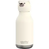 Asobu juomapullo terästä pillillä Bestie Polarbear White