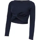 Mamalicious Mlriga Ls Crop Top - Navy - XL