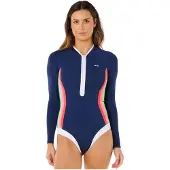 Rip Curl Surf Stripe Upf Naisten Pitkähihainen Shorty-märkäpuku Etuvetoketjulla