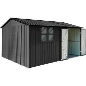 Fornorth Pihavarasto Ikkunalla 375x286x162cm, Musta