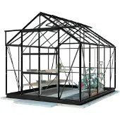 Lykke Kasvihuone Glass 8,2m2, Musta