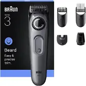 Braun BeardTrimmer 3 BT3560, Akku, musta, Harmaa