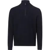 Ralph Lauren Mesh-Knit Cotton Quarter-Zip Sweater - Navy - S