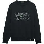 Superdry for man. M2014474A Merchant Vintage Print navy sweatshirt (L), Casual, Cotton