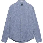 Superdry for man. M4011103A Riviera Linen Shirt blue (XXL), Casual, Long sleeve