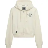 Superdry for woman. W2012613A Athletic Relaxed Crop Sweatshirt off-white (M), Casual, Sport, Cotton