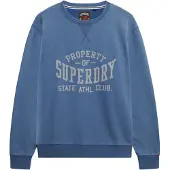 Superdry for man. M2014090A Blue Athletic Essential Sweatshirt (L), Casual, Cotton, Long sleeve