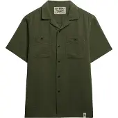 Superdry for man. M4011123A Merchant Textured green shirt (S), Casual, Cotton, Short sleeve