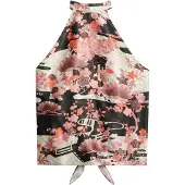 Superdry for woman. W6012024A Pink Goshodoki jacquard halter top (M), Casual, Party, Viscose, Sleeveless / Straps