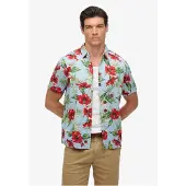 Superdry for man. M4010947A Blue Hawaiian Shirt (L), Casual, Cotton, Short sleeve