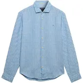 Superdry for man. M4011103A Riviera Linen Shirt blue (XXL), Casual, Long sleeve