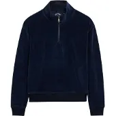 Superdry for woman. W2012370A Velour Half navy blue half-zip hoodie (M), Casual, Cotton