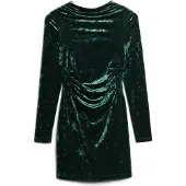 Superdry for woman. W8011367A Green long-sleeved velvet dress (S), Party, Polyester, Long sleeve