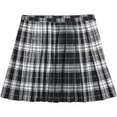 Superdry for woman. W7210208A Black plaid pleated mini skirt (S), Casual, Polyester