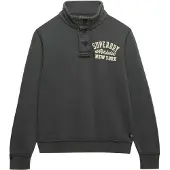 Superdry for man. M2014013A Vintage Athletic Half Button Sweatshirt grey (L), Casual, Cotton