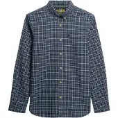 Superdry for man. M4011042A Premium Check Oxford shirt blue (M), Casual, Cotton, Long sleeve