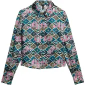 Superdry for woman. W6012006A Multicoloured sheer shirt (S), Casual, Multicolor, Viscose, Long sleeve