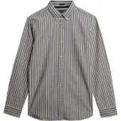 Superdry for man. M4011037A Classic Oxford navy striped shirt (S), Casual, Cotton, Long sleeve