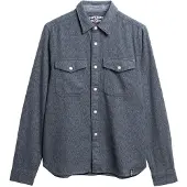 Superdry for man. M4011019A Merchant Heavy Flannel Shirt blue (M), Casual, Cotton, Long sleeve