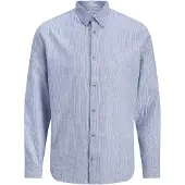 Jack & Jones Jjesummer Linen Blend Shirt L/S Sn - Blue - XXL