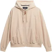 Superdry for woman. W2012544A Country Club Sweatshirt Velour Ziphood pink (L), Casual, Polyester