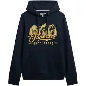 Superdry for man. M2014357A Navy blue Outfitters hoodie (M), Casual, Cotton, Long sleeve
