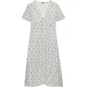 Superdry for woman. W8012077A Beige Print Midi Tea Dress (S), Casual, Viscose, Short sleeve