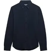 Superdry for man. M4011111A Vintage Destroy Navy Pique Shirt (XXL), Casual, Cotton, Long sleeve