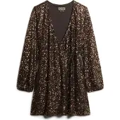 Superdry Sequin Wrap Pitkähihainen Lyhyt Mekko