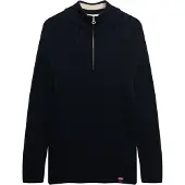 Superdry for woman. W6110741A Navy slouchy half-zip cardigan (M), Casual, Cotton