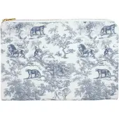 Dark Canvas Pouch Country Blue Savannah Pattern