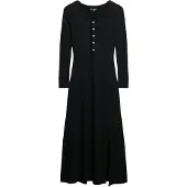 Superdry for woman. W8011760A Black Henley Dress (M), Casual, Modal, Long sleeve