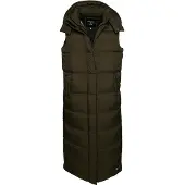 Superdry for woman. W5011444A Ripstop hooded long waistcoat green (S), Casual, Polyester