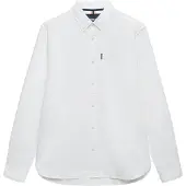 Superdry for man. M4011210A Essentials Oxford Shirt in White (L), Casual, Cotton, Long sleeve