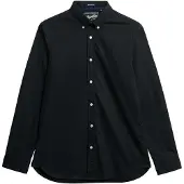 Superdry for man. M4011064A Essentials Tailored Lite Shirt black (S), Cotton, Classic, Long sleeve