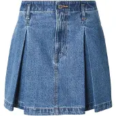 Calvin Klein Jeans Pleated Denim Mini Skirt Tinted - Blue - 27