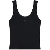 GUESS for woman. W6YP51K4539 Black logo tank top (M), Casual, Cotton, Sleeveless / Straps