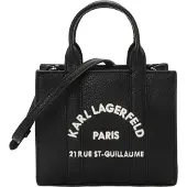 Karl Lagerfeld Käsilaukku 'Rue St-Guillaume' musta / valkoinen