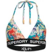 Superdry for woman. W3010400A Triangle Bikini Top With Logo multicolour (M), Blue, Beachwear, Recycled Polister, Sustainable
