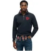 Superdry for man. M2014475A Sweatshirt Neon Half Zip Track navy (XL), Casual, Cotton