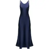 Serena Silueta Mekko 'Midi satin slip dress 'Majestic'' laivastonsininen