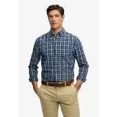 Superdry for man. M4011107A Preppy Poplin Navy Shirt (XL), Casual, Cotton, Long sleeve