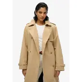Superdry for woman. W5011871A Classic beige trench coat (L), Casual, Cotton