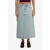 Superdry for woman. W7210406A Blue Denim Cargo Maxi Skirt (L), Casual, Cotton