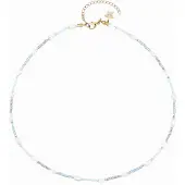 Dark Glass Bead Bracelet Mop Star & Pearls Light Blue