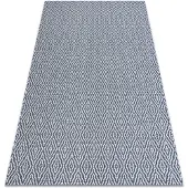 Rugsx Alfombra CASA ECO sisal BOHO Diamantes 22084 azul oscuro / crema, alfombra reciclada 153x220 cm